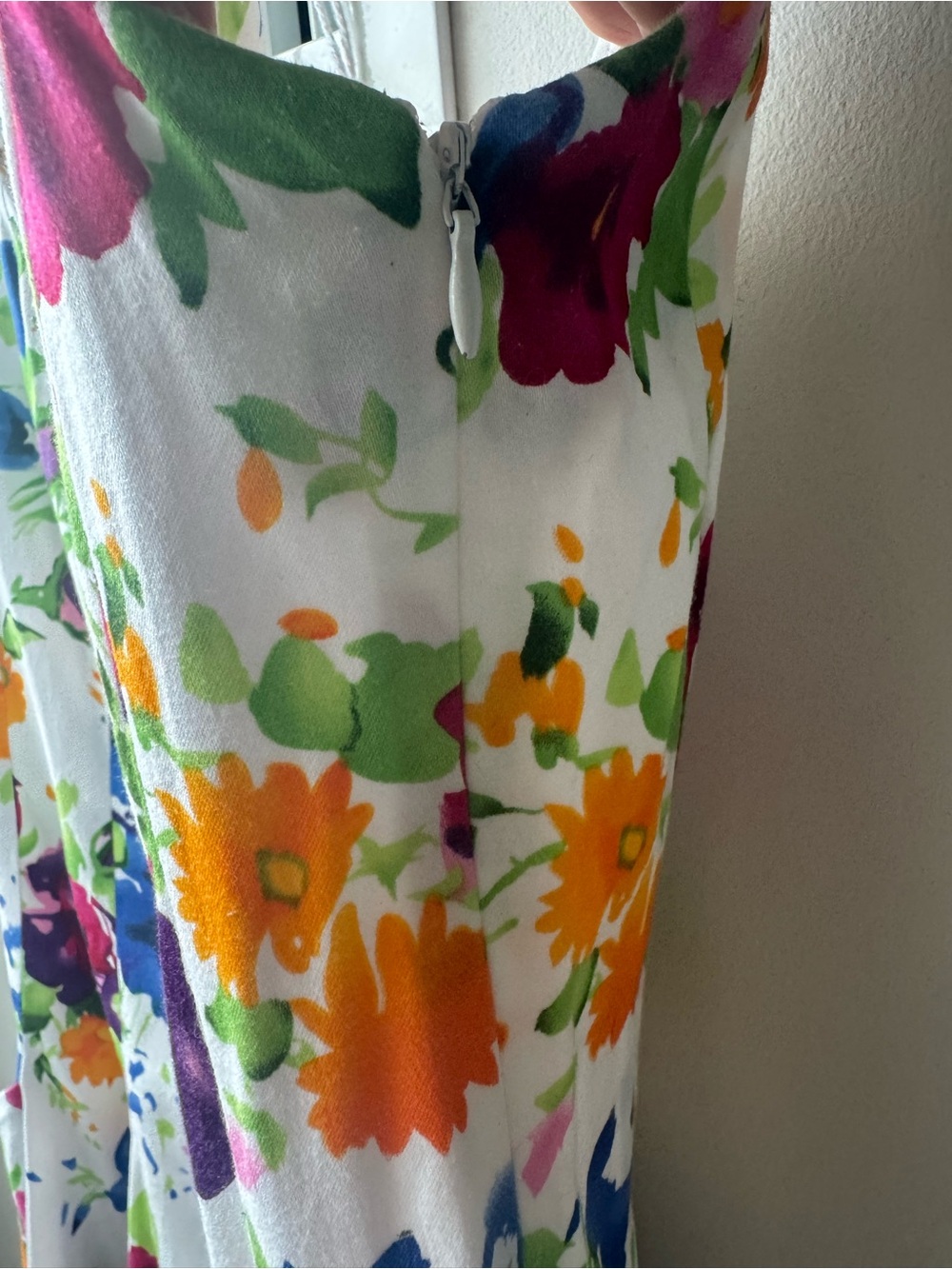 Ralph Lauren White Floral Sundress with Blue, Green & Pink Blooms - Picture 4 of 10